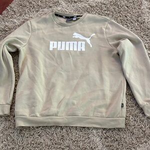 PUMA Men's Beige Crewneck Pullover